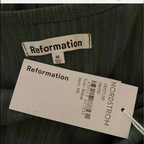 NWT Reformation Benedict Dress Juniper Medium - Picture 6 of 7